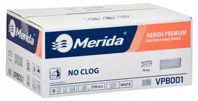 Productafbeelding van Merida Premium cellulose papieren handdoeken, gevouwen, wit