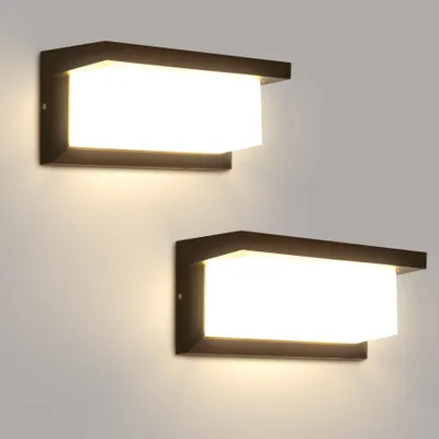LED-Außenwandlampe 18W 3000K IP65 schwarz 2er-Set