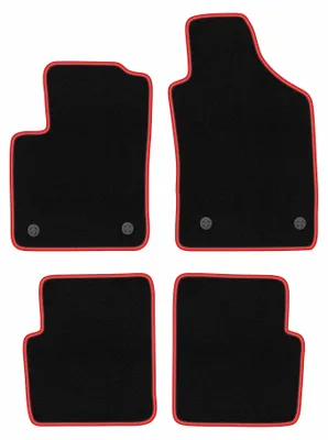 Immagine prodotto di Tappetini in velluto Nero/Rosso per Fiat 500 FL 2013-2019 Set 4 pezzi