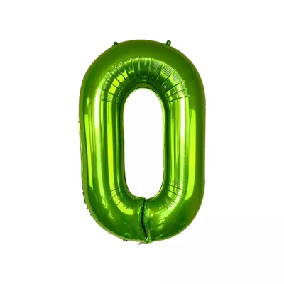 Image de Ballon en plastique nombre 0, environ 100 cm, vert