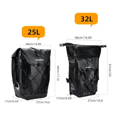 Produktbild von Rockbros Fahrradtasche 30140022001 Wasserdichte Stiefeltasche - Schwarz