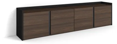 Produktbild von TV-Möbel Holzeffekt dunkler eiche und schwarz 207x35x50cm