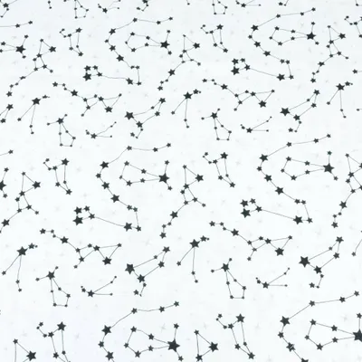 Produktbild von Baumwoll-Musselin - schwarze Konstellation auf weißem Hintergrund