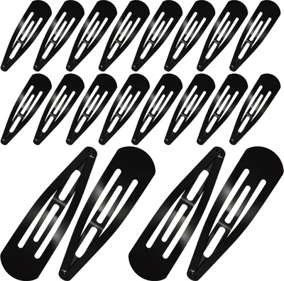 Produktbild von 30 Stücke Metall Snap Haarspangen 3,1 Zoll Schwarz