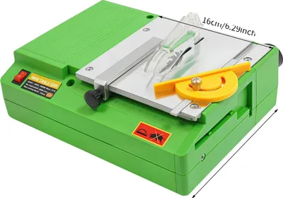 Zdjęcie produktu dla Mini elektryczna pilarka stołowa, silnik z czystej miedzi o mocy 480 W, prędkość 8800 obr/min, kabel zasilający o długości 2 m, kolor ciemnozielony, UE
