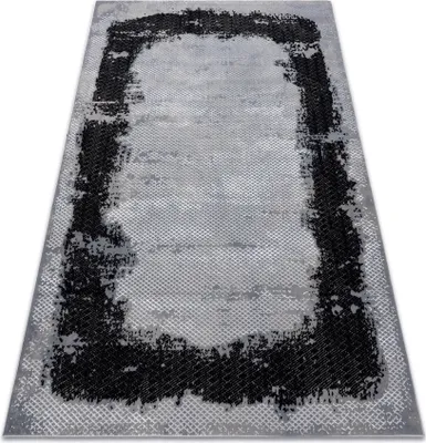 Produktbild von Teppich CORE A004 Rahmen, schattiert - Struktur zwei Vliesebenen, schwarz / hellgrau Grau 80x150 cm