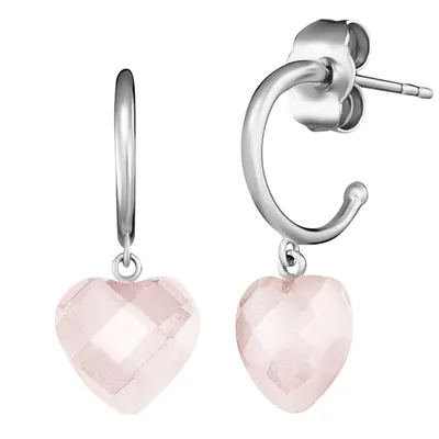 Produktbild von Engelsrufer ERE-HEART-RQ-CR Damen Creolen Herz Silber Rosa