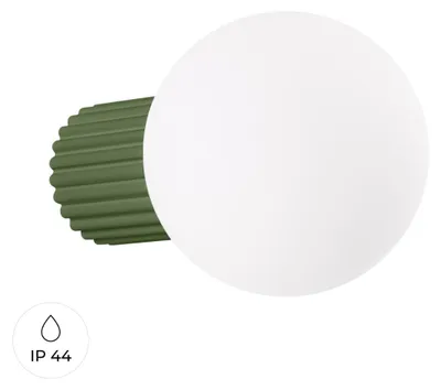 Zdjęcie produktu dla Kinkiet łazienkowy HALO zielony oliwkowo-biały 1xG9x8W szkło wym:12x12x17cm IP44 Sollux Lighting