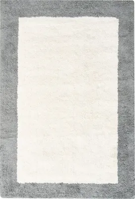 Produktbild von BELIANI Badematte Beige/Grau Baumwolle 60 x 90 cm Rechteckige Form Geometrisches Muster Flauschiger Badematte Badezimmerzubehör Modernes Design