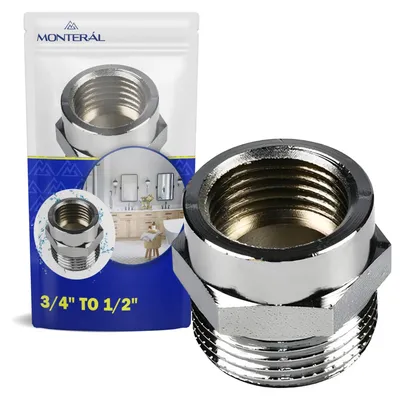 Sanitäradapter 3/4" AG auf 1/2" IG, Reduzierstück, Messing