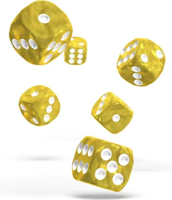 Produktbild von oakie doakie DICE D6 Dice 16 mm Marble - Yellow (12)