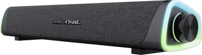 Produktbild von Trust Gaming GXT 620 Axon RGB Soundbar 12W, Stromversorgung über USB, 3.5mm AUX, PC Lautsprecher mit LED-Beleuchtung für Desktop-Computer, Laptop, Smartphone, Tablet, TV - Schwarz