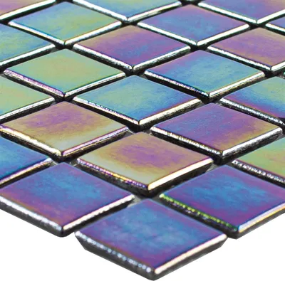 Produktbild von Glasmosaik Williams Perlmutt Effekt Grün Schwarz