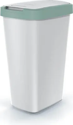 Obrázek produktu pro KEDEN COMPACTA Q 45litrový odpadkový koš NSAB45-5575C_427C - Popelově šedý se světle zeleným rámem
