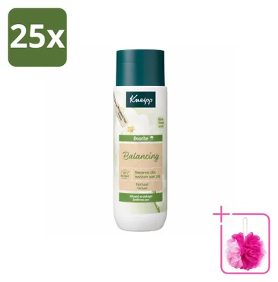 Immagine prodotto di 25 confezioni di gel doccia equilibrante Kneipp al patchouli - 200 ml - confezione risparmio - 25 pezzi