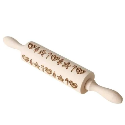Image de Rouleau à pâtisserie gravé avec motif de Noël BAKERY