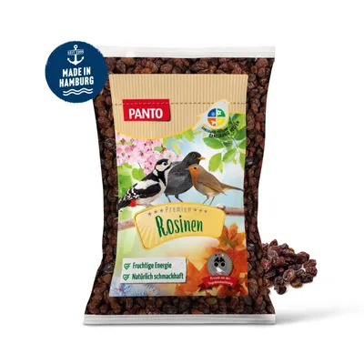 Produktbild von PANTO Rosinen 1kg - Wildvogelfutter Streufutter Winterfutter für Wildvögel