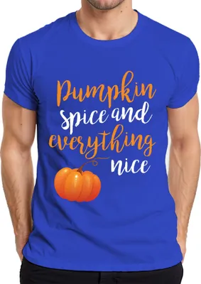 Produktbild von Pumpkin spice and everything nice Herbst Kürbis Halloween süß Herren T-Shirt, Blau, XXL