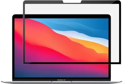 Produktbild von GrizzlyCoat Schutzfolie für MacBook Air 13 Zoll (2022-2026) – Displayschutzfolie mit Anti-Reflexbeschichtung – Kompatibel mit Hüllen – Schwarz. Modell: A2681 / A3113 / A3240 / A3449