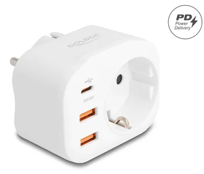Obrázok produktu pre DeLOCK 11498, Typ E/F, Typ F, 250 V, 50 Hz, 16 A, Biela