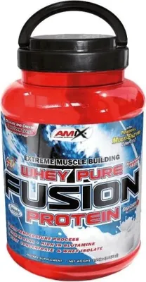 Imagen del producto de Amix Nutrition Whey-Pro FUSION, polvo, concentrado de proteína de suero de leche, proteína de suero de leche aislada, sabor a fresa, L-alanina, L-arginina, L-ácido aspártico, L-cisteína, L-ácido glutámico, L-glutamina, L-glicina, ..., 26,25 g, 130 kcal