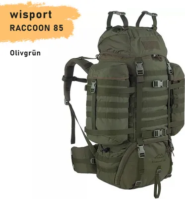 Produktbild von WISPORT RACCOON 85  Rucksack Olivgrün FAS PLUS Ergonomic, MOLLE, 3300 g, 85 L