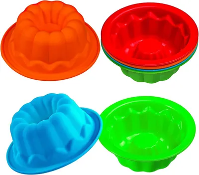 Productafbeelding van Mini Tulbandvorm Siliconen Bakvorm - 8 Stuks - 10 cm - Herbruikbaar voor Cake, Gelei of Donut