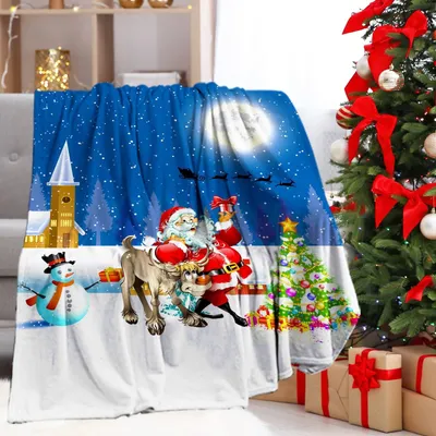 Produktbild von Umkehrbare Weihnachtsdecke für Kinder und Erwachsene 130 x 150 cm