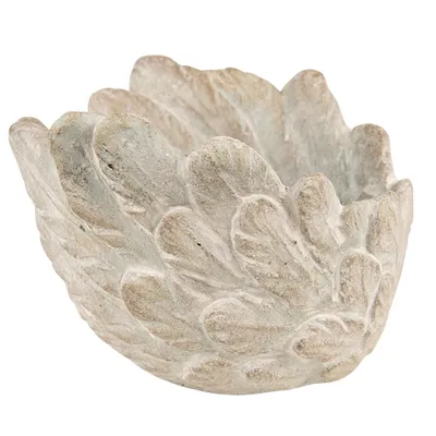 Image de Clayre & Eef Pot de fleurs Ailes Ø 20x13 cm Gris Pierre