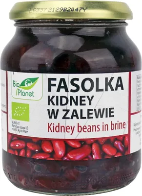 FASOLKA CZERWONA KIDNEY W ZALEWIE BIO 360 g (240 g) (SŁOIK) - BIO PLANET