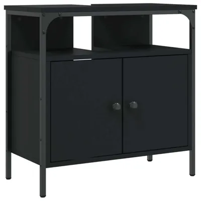 Zdjęcie produktu dla vidaXL Szafka podumywalkowa czarna 60x30x60 cm materiał drewnopochodny