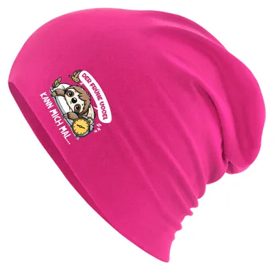 Produktbild von Huuraa Beanie Der frühe Vogel kann mich mal Faultier Fuchsia One Size Baumwolle und Elasthan Mütze Geschenkidee