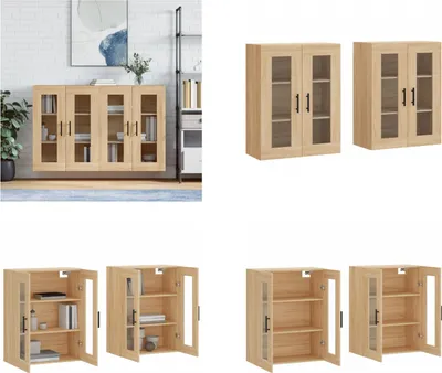 Produktbild von vidaXL Wandschränke 2 Stk. Sonoma Eiche Holzwerkstoff - Wandschrank - Wandschränke - Schrank - Lagerschrank