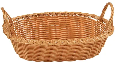 Broodmand mit Henkel, Kunststoffgeflecht, 29x18x13 cm, braun