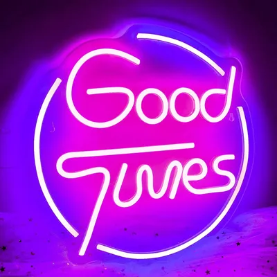 Produktbild von Good Times Leuchtreklame LED Neonlicht USB Neonschild Neon Nachtlicht für Wand Kinderzimmer Spielzimmer Bar Party Weihnachten Dekoration