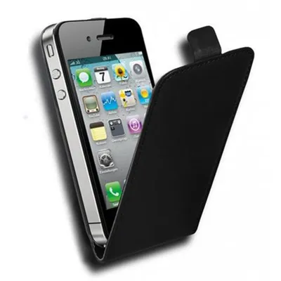Zdjęcie produktu dla Etui ochronne Cadorabo do Apple iPhone 4 / iPhone 4S w kolorze czarnym z klapką na telefon komórkowy, pokrowiec z imitacji skóry