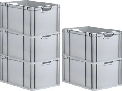 Produktbild von SparSet 5x Eurobox NextGen Economy | Griffe offen |HxBxT 32x40x60cm | 65 Liter | Eurobehälter, Transportbox, Transportbehälter, Stapelbehälter