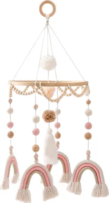 Produktbild von Baby Mobile für Krippe, Regenbogen Boho Krippen Mobile Gender Neutral Kinderzimmer Mobile Nachbildung