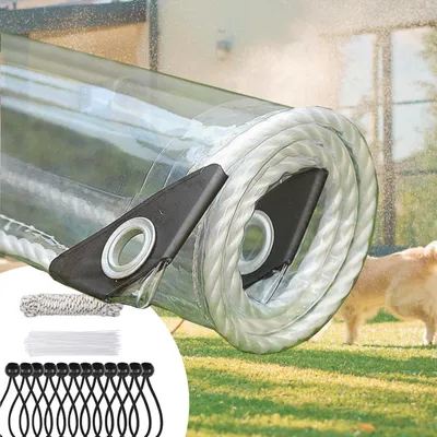 Immagine prodotto di Telo in PVC trasparente, 420 g/m², multifunzionale e impermeabile (4x6 metri)