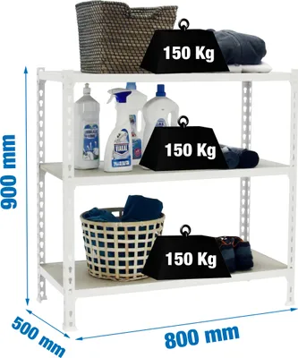 Produktbild von MADERCLICK MINI 3/500 900 BRANCO/MADEIRA Metallregal