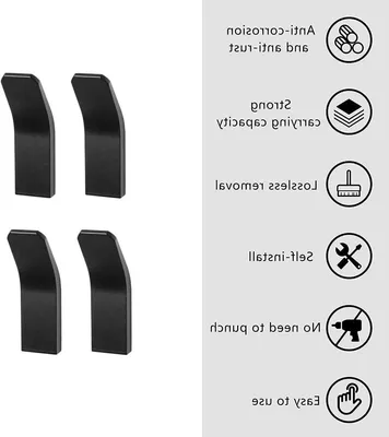 Set von 5 Handtuchhaltern ohne Bohren, Wandhaken für Badezimmer, Küche und Toilette, Ideal für Handtücher und Zubehör