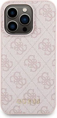 Produktbild von Guess 4G Metall-Logo-Hülle Set für Iphone 15 Pro Max + 5000 Mahsafe Magsafe Powerbank - Pink