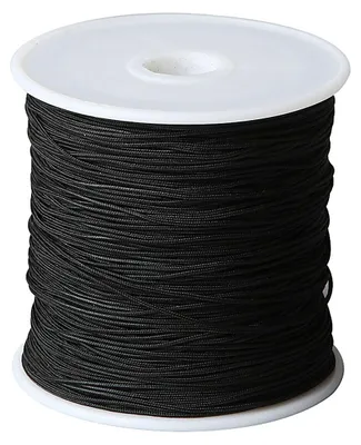 Produktbild von Creativ Company Makramee Kordel schwarz 1 mm 50 Meter Polyester Garn