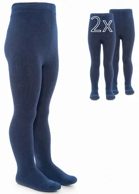 Produktbild von LaLoona 2er Pack Baby und Kinder Strumpfhose - Marine Blau - 50-56