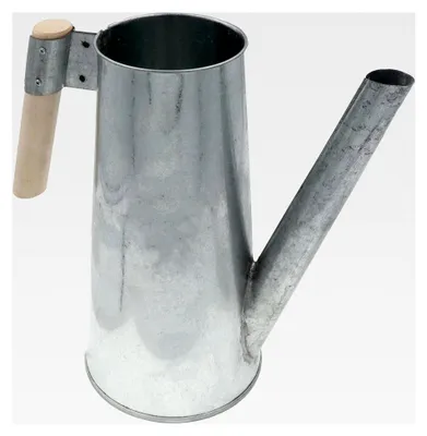 Produktbild von Zinkgießkanne 3 L mit Holzgriff für Innen- und Außenbereich, feuerverzinkt, Metallgießkanne, Dekoration (Silber)