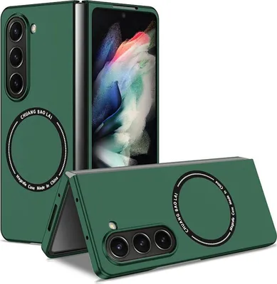 Produktbild von Für Samsung Galaxy Z Fold7 5G Magnet Magsafe faltbare Design Handy Tasche Hülle Grün