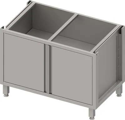 Produktbild von Unterschrank Boxversion 2.0, für Beine/Sockelrahmen, mit Flügeltüren 800x640x660 mm