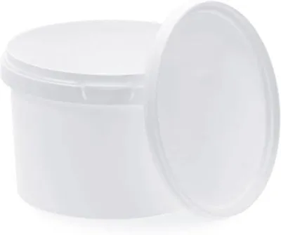 Produktbild von BENBOW Eimer mit Deckel 0,5 l, 1000 Stück, lebensmittelecht, BRC, weiß