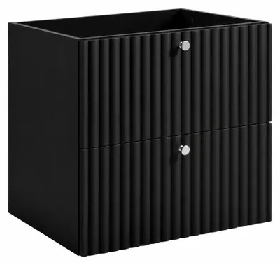 Immagine prodotto di Mobile sospeso da bagno con foro per lavabo, 60 cm, colore nero, Immagine generata dall'IA