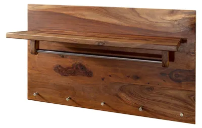 Produktbild von MASSIVMOEBEL24.DE Wandgarderobe Sheesham 100x32x62 walnuss gewachst TORONTO #246